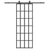vidaXL Porta deslizante c/ conj. ferragens 76x205cm vidro ESG preto