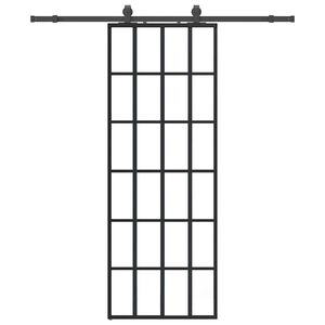 vidaXL Porta deslizante c/ conj. ferragens 76x205cm vidro ESG preto