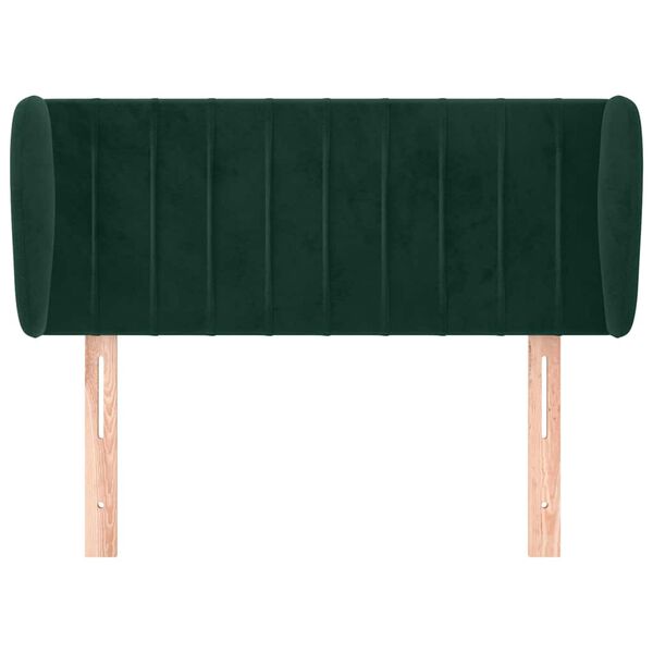 vidaXL Cabeceira de cama c/ abas veludo 83x23x78/88cm verde-escuro
