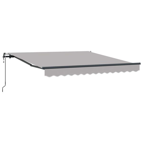 vidaXL Toldo Retr&aacute;til Cinzento-claro 350 x 250 cm Tecido e Alum&iacute;nio