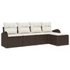 vidaXL Conjunto de Sof&aacute; de Jardim 5 unid. Castanho vime PE