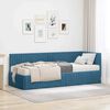 vidaXL Estrutura de Cama de Canto com Colch&atilde;o 2 pcs Azul Veludo