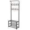 vidaXL Suporte para roupas com sapateira 68x32x182,5 cm preto