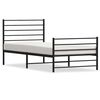 vidaXL Estrutura de cama com cabeceira e p&eacute;s 80x200 cm metal preto
