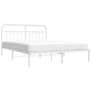 vidaXL Estrutura de cama com cabeceira 160x200 cm metal branco