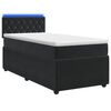 vidaXL Cama box spring com colch&atilde;o Preto 80 x 200 cm Veludo