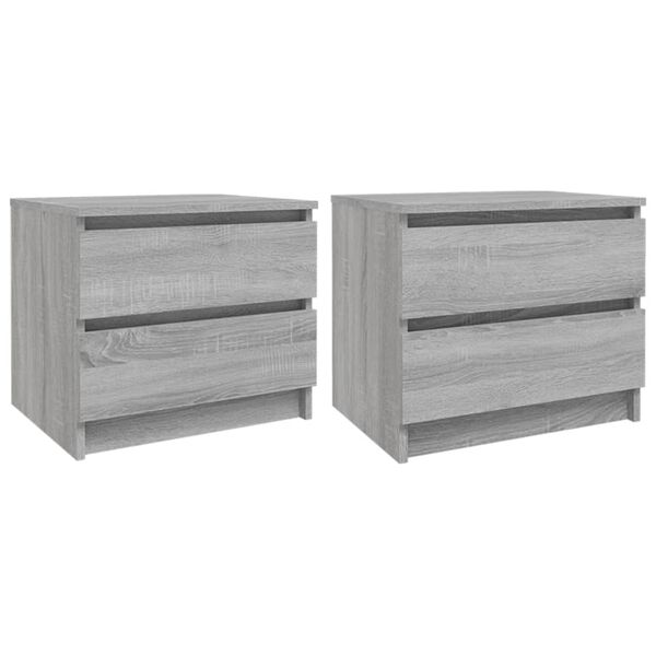 vidaXL Mesa cabeceira 2pcs 50x39x43,5cm derivados madeira cinza sonoma