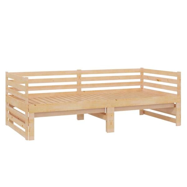vidaXL Sof&aacute;-cama de puxar 2x(90x200) cm madeira de pinho maci&ccedil;a