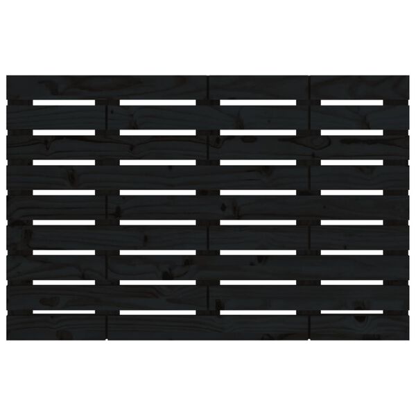 vidaXL Cabeceira de parede 96x3x63 cm madeira de pinho maci&ccedil;a preto