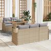 vidaXL Conjunto de Sof&aacute; de Jardim 6 pcs Bege Rattan Sint&eacute;tico