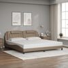 vidaXL Estrutura de cama Viana com LED sem colch&atilde;o 200x200 cm cappuccino