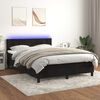 vidaXL Cama box spring c/ colch&atilde;o/LED 140x190 cm veludo preto