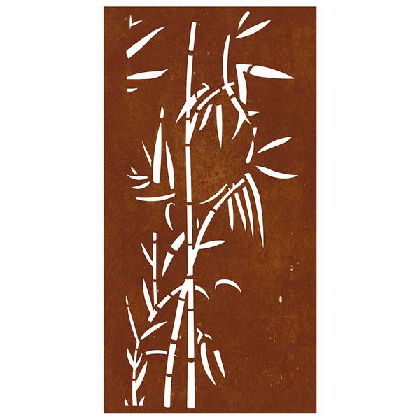 vidaXL Decora&ccedil;&atilde;o p/ muro de jardim 105x55 cm a&ccedil;o corten design bambu