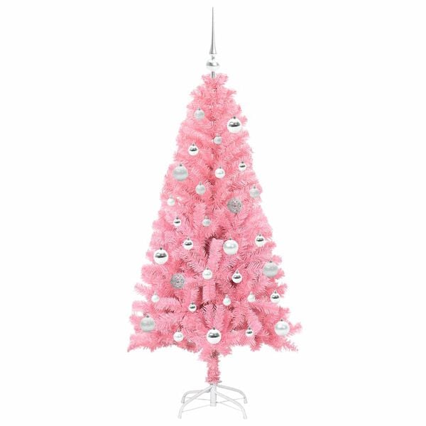 vidaXL &Aacute;rvore de Natal com 150 LEDs com suporte Rosa 150 cm PVC