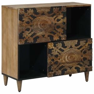 vidaXL Buffet Castanho 80 x 33 x 75 cm Madeira de manga maci&ccedil;a
