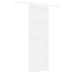 vidaXL Porta Deslizante Branco 83 x 232 cm Madeira de Pinho Maci&ccedil;a