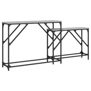 vidaXL Mesas consola de encastrar 2 pcs deriv. madeira cinzento sonoma