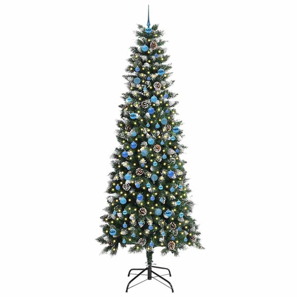 vidaXL &Aacute;rvore de Natal Artificial Verde 240 cm PVC, Pl&aacute;stico e A&ccedil;o