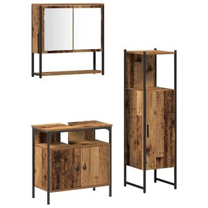 vidaXL Conjunto de M&oacute;veis para Banheiro com prateleira 3 pcs Castanho