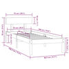 vidaXL Estrutura cama pequena solteiro 75x190 cm madeira maciça preto