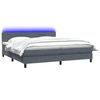 vidaXL Cama box spring c/ colch&atilde;o e LED 180x220 cm veludo cinzento-escuro