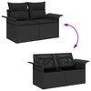 vidaXL Conjunto de Sof&aacute; de Jardim 6 pcs Preto vime PE