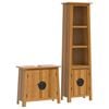vidaXL 2 pcs conjunto m&oacute;veis p/ casa de banho madeira de pinho maci&ccedil;a