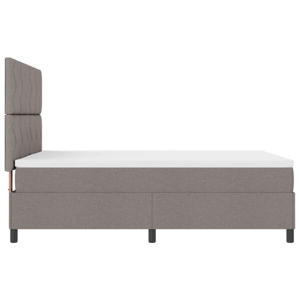 vidaXL Cama Box com colch&atilde;o Cinzento-acastanhado 160 x 200 cm tecido