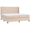 vidaXL Cama box spring c/colch&atilde;o/LED 200x200cm couro artif. cappuccino