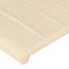vidaXL Cabeceira de cama c/ abas tecido 203x16x118/128 cm creme