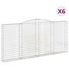 vidaXL Cestos gabi&atilde;o arqueados 6pcs 400x30x180/200cm ferro galvanizado