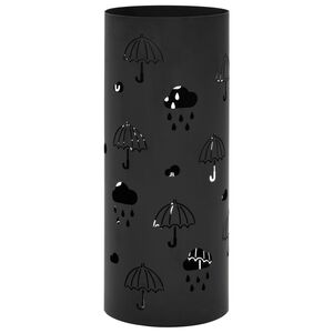 vidaXL Suporte para guarda-chuvas em a&ccedil;o preto