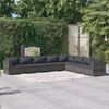 vidaXL 8 pcs conjunto lounge de jardim c/ almofadões vime PE cinzento