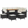 vidaXL Conjunto de Sof&aacute; de Jardim 9 unid. Preto vime PE