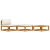 vidaXL 3 pcs conjunto lounge jardim c/ almofad&otilde;es cor creme ac&aacute;cia