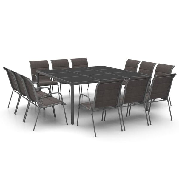 vidaXL 13 pcs conjunto de jantar para exterior a&ccedil;o