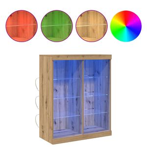 vidaXL Aparador LED Carvalho Arttisan 81 x 37 x 100 cm
