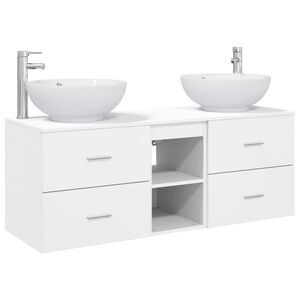 vidaXL Conjunto de M&oacute;veis para Banheiro 3 unid. Branco