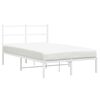 vidaXL Estrutura de cama com cabeceira 120x200 cm metal branco