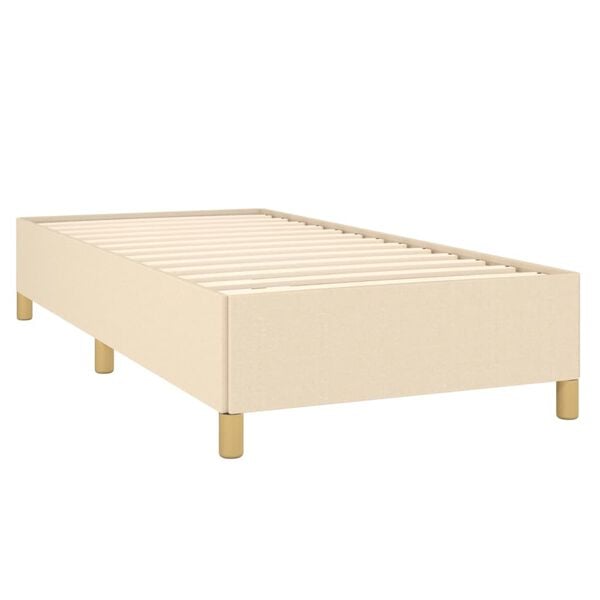 vidaXL Estrutura de cama sem colch&atilde;o 100x200 cm tecido cor creme