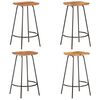 vidaXL Bancos de bar 4 pcs madeira de ac&aacute;cia maci&ccedil;a