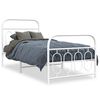 vidaXL Estrutura de cama com cabeceira e p&eacute;s 90x190 cm metal branco