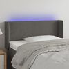vidaXL Cabeceira cama c/ luzes LED veludo 93x16x78/88cm cinza-escuro