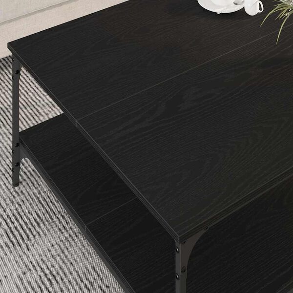 vidaXL Mesa de centro Carvalho preto 80 x 80 x 40 cm