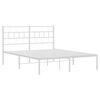 vidaXL Estrutura de cama com cabeceira 160x200 cm metal branco