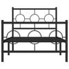 vidaXL Estrutura de cama com cabeceira e p&eacute;s 90x190 cm metal preto