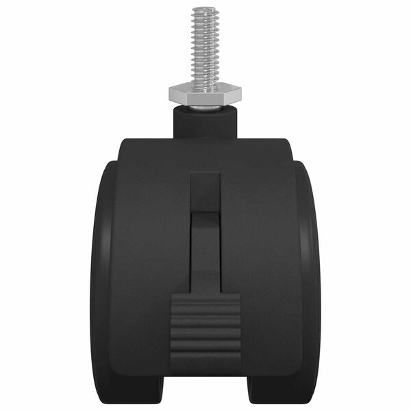 vidaXL Roda 2 pcs Preto e Prata 40,1 x 40,1 x 37,8 mm Ferro e PP