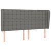 vidaXL Cabeceira cama c/ abas tecido 183x23x118/128 cm cinzento-escuro