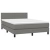 vidaXL Cama box spring c/ colchão e LED 140x190 cm tecido cinza-escuro