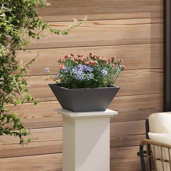 vidaXL Vaso de Jardim Preto 35 x 35 x 15 cm Aço laminado a frio